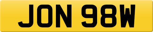 JON 98W private number plate
